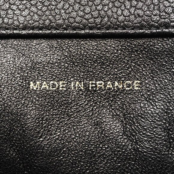 Authentic CHANEL Classic CC Caviar Logo Shoulder Tote Bag Black Leather Purse - Picture 6 of 13